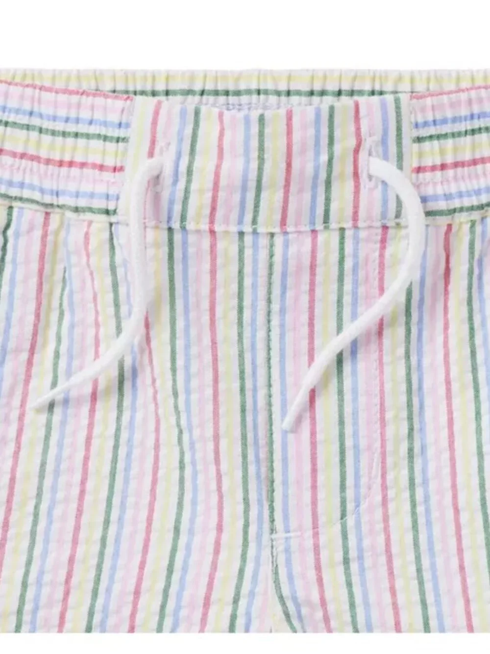 NEW Janie and Jack Rainbow Striped Seersucker Shirt & Shorts Outfit Set Toddler